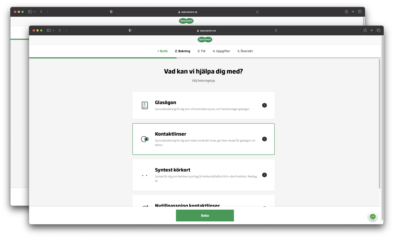 Specsavers Booking Ui